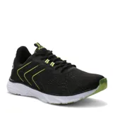 Championes negros con detalles en verde flúor y suela blanca.