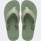 Ojotas Havaianas Surfer Coast color verde con plantilla texturizada y tiras de tela.