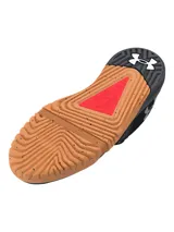 Zapatillas de entrenamiento Under Armour Tribase Reign 6, color negro con suela marrón.
