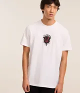 Remera blanca de algodón con estampa de Darth Vader y texto alusivo a Star Wars.