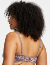 Soutien bralette de encaje floral celeste y micro tul, marca Montelle. Abrocha detrás en tres posiciones.