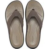Ojotas Crocs Yukon Vista II LiteRide™ Flip para hombre, color marrón con suela negra.