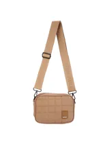 Bandolera Terrano color beige con correa ajustable con el logo de la marca.