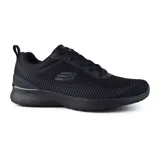 Championes deportivos Skechers Skech-Air Dynamight, color negro, con cordones, capellada de malla y material sintético, plantilla de espuma viscoelástica acolchada y entresuela con cámara de aire Skech-Air.