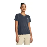 Remera deportiva Under Armour color lila, de corte clásico, manga corta y cuello redondo.