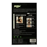 Corrector de postura unisex, color negro con tiras ajustables en color piel.