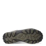 Championes de trekking Merrell Accentor 3, color marrón con detalles en negro y gris. Confeccionados en gamuza y malla, con cordones reciclados, lengüeta con fuelle, forro interior de malla reciclada, plantilla EVA removible, tratamiento antiolor CleanSport NXT™, sistema de soporte interno, Merrell Air Cushion en el talón y suela de goma Merrell.