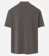 Remera relaxed de algodón con efecto grueso, color azul marino, cuello redondo y manga corta.