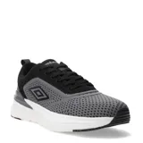 Championes Umbro Lyro de hombre, color gris y negro, con capellada de tejido transpirable y suela blanca con detalles en gris oscuro.