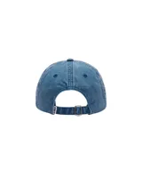 Gorra de gabardina color gris oscuro con visera curva, seis paneles y correa ajustable en la parte trasera. Logo de Obey bordado en blanco en el frente.