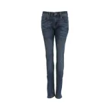 Pantalón de jean azul oscuro, corte skinny, con tecnología Coolmax para control de temperatura y secado rápido.