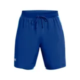 Short de running Under Armour Launch 7 2N1, color azul con detalles en celeste.
