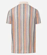 Camisa polo de hombre confeccionada en jacquard con textura ondulada. Modelo comfort con cuello abotonado contrastante y manga corta.
