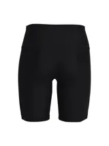 Calza corta de ciclismo Under Armour Tech Bike Short, color azul eléctrico, con cintura alta y logo estampado en la pierna izquierda.