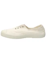 Zapatillas Natural World modelo Greece, color verde agua, sin cordones, fabricadas en España con algodón orgánico y suela de goma.