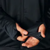 Campera polar Columbia Titanium para mujer, color negro, con cierre frontal completo, cuello alto, bolsillos laterales con cierre y orificios para pulgares en los puños.