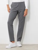 Pantalón de yoga azul marino, de corte recto y cintura elástica.