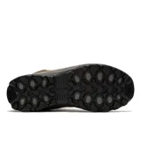 Bota de trekking Merrell Thermo Kiruna 2 Mid Waterproof para hombre, color marrón y verde. Confeccionada en cuero impermeable, con aislamiento PrimaLoft® Gold Eco Series de 400 gramos y suela de goma adherente Merrell diseñada para el invierno.