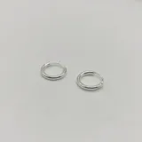 Par de aros tipo argolla de plata 925.