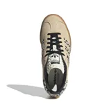Championes Adidas Gazelle Bold para mujer, color beige con estampado animal print en las tres tiras laterales y el talón. Plataforma marrón.