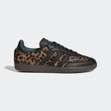 Championes Adidas Samba OG con estampado de leopardo, exterior de pelo sintético, detalles de cuero y forro interior colorido.