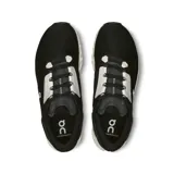 Championes de running On Cloudstratus 3, color negro con detalles en blanco.