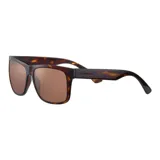Lentes de sol Serengeti modelo Positano 8371, con montura rectangular de acetato color carey y lentes marrones polarizadas.