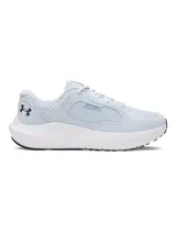 Championes Under Armour Charged Versurge, color celeste con detalles en blanco y negro.
