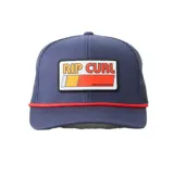 Gorra Rip Curl azul marino con paneles traseros de malla y logo de la marca bordado en el frente.