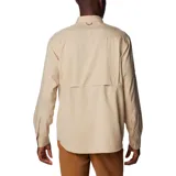 Camisa de hombre Columbia Silver Ridge, color beige, de manga larga con botones para enrollar, dos bolsillos frontales con botón, ventilación en la espalda y protección solar UPF 50.