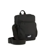 Bandolera Puma Academy Portable negra con logo blanco estampado.