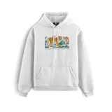 Canguro blanco con estampado de tigres y vegetación selvática.