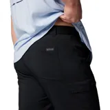 Pantalón largo de senderismo convertible en short, color negro, con tecnología Omni-Wick para absorción de humedad y Omni-Shade UPF 50 para protección solar. Cuenta con cintura parcialmente elástica, cinturón extraíble, bolsillos laterales, bolsillo de seguridad con cremallera, bolsillo cargo con cierre de velcro y perneras desmontables con cremallera.