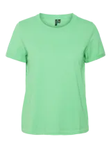 Camiseta verde claro de manga corta con cuello redondo.