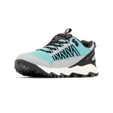 Zapatillas de trekking Columbia Flow Fremont, color negro con detalles en turquesa y lila.