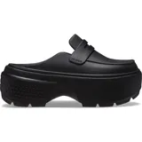 Zueco Crocs Stomp Loafer color negro con plataforma y detalle de antifaz.