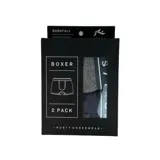 Pack de dos boxers Rusty Essentials, uno gris melange y otro azul marino con elástico en la cintura con el logo de la marca.