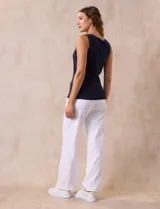 Musculosa blanca de algodón, marca Ruby Rd.