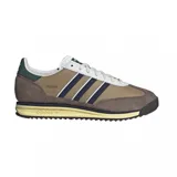 Championes Adidas SL72 color marrón con detalles en azul marino, blanco y verde.