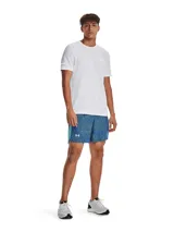 Remera deportiva gris jaspeado de corte clásico, con cuello redondo y mangas cortas. Confeccionada con tejido de punto transpirable y tecnología seamless para mayor comodidad.