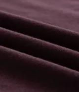 Remera de manga corta color bordó, con cuello redondo y corte relaxed. Presenta un estampado de lettering en la parte delantera con la palabra "SLOWBELIEFS" en blanco y azul, y un estampado más grande en la espalda. Confeccionada en algodón certificado BCI.