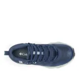 Zapatillas de senderismo Columbia Facet 75 Mid Outdry, color azul con detalles en celeste y blanco.