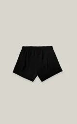 Short de baño negro de microfibra con malla interna y cordón ajustable.