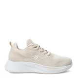 Championes acordonados de mujer, marca Push, modelo ISIE, color blanco con detalles en lila y celeste.