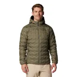 Campera de plumas Columbia Delta Ridge II Down, color negro, con capucha y forro termorreflectante Omni-Heat. Resistente al agua y con tecnología Heat Seal para mantener el calor.