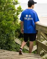 Short negro de algodón con cintura elástica y logo en la pierna.