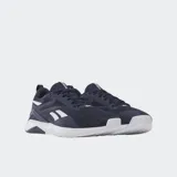 Championes Reebok Nanoflex TR 2 para hombre, color azul marino con detalles en blanco. Capellada de malla transpirable con refuerzos, cierre con cordones, clip de TPU en el talón y suela de alta tracción.