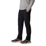 Pantalón negro de corte recto, con cintura ajustable con cordón, rodillas articuladas, bolsillos para las manos, bolsillo de seguridad con cremallera, detalle de refuerzo, detalle de anilla en D, bolsillos traseros, trabilla para cinturón multifuncional.