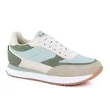 Championes deportivos Hi-Tec Lyra, color beige con detalles en blanco y dorado.