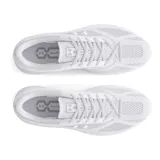 Zapatillas deportivas Under Armour modelo HOVR Apparition, color blanco. Presentan un diseño retro de running con capellada de malla y superposiciones sintéticas, amortiguación UA HOVR visible en la entresuela y logo de la marca en el lateral.